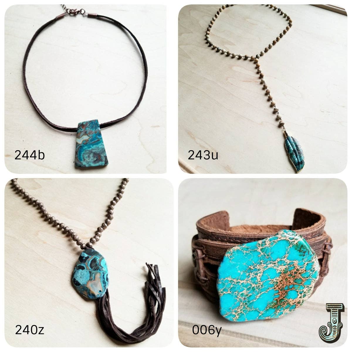 The Jewelry Junkie - Wholesale Cuff Bracelet - Genuine Leather Wide Cuff Bracelet w/ Regalite Slab 006y1