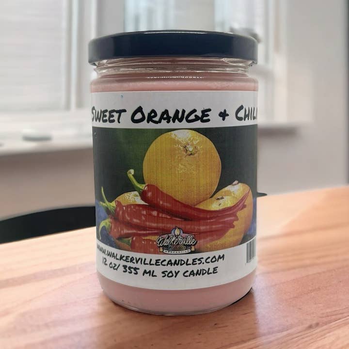 Söt Apelsin & Chili Miljövänligt 12 oz Kokos Soja Ljus för wholesale av Walkerville Candles