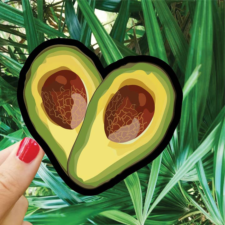 Avocado hart sticker voor wholesale door Bee Beachey Designs