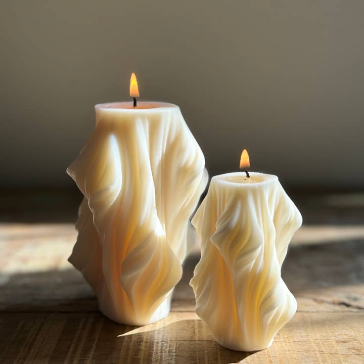 Bougie Ondulée, Bougie Vague, Bougie Torsadée, Bougie Unique pour la vente par Dolce Cuore Candles