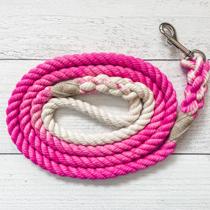 Fuchsia Dog Leash // Cotton Rope Lead for wholesale by Downtown Dog