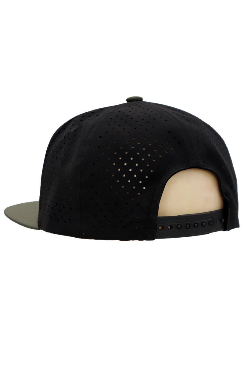 Cap Zone - Wholesale Flat Brim Cap - Men's - Two Tone Six Panel Flat Bill Perforated Snapback21