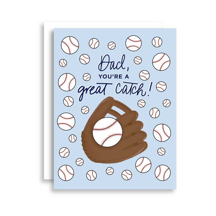 Birdie Mae Designs - Wholesale Father's Day Card - Dad, You're A Great Catch Baseball Greeting Card0