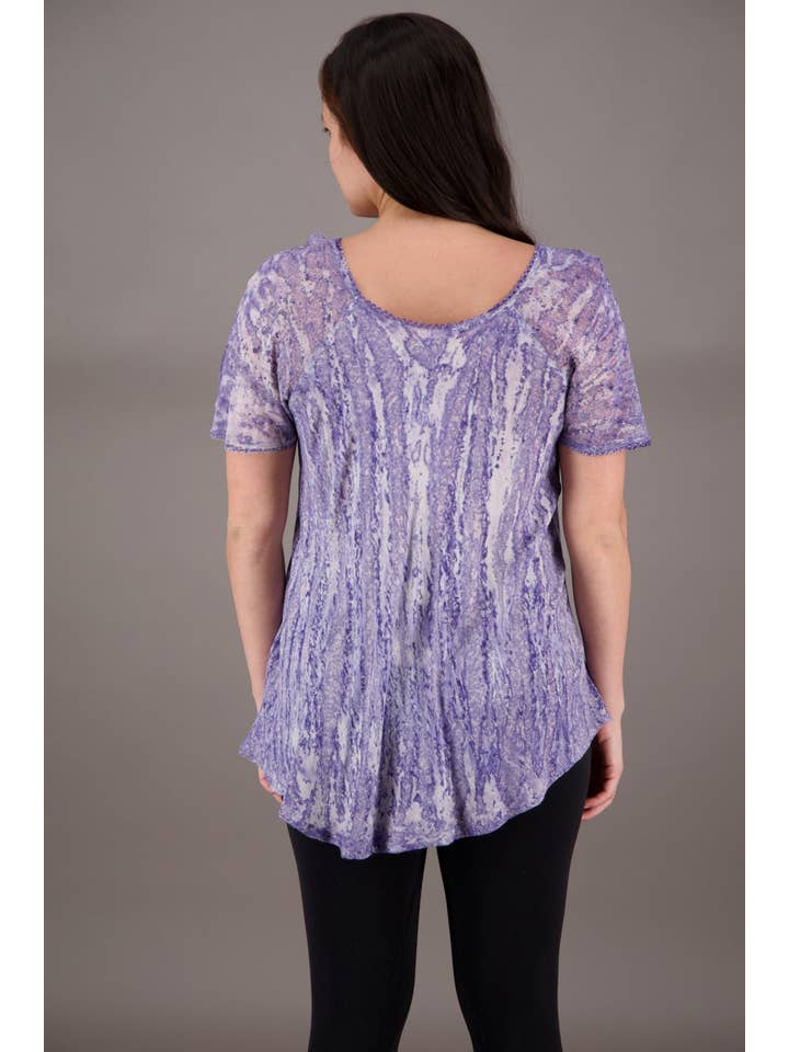 Diverse kleuren Tie Dye blouse met kapmouwen 787 voor groothandel op Faire10