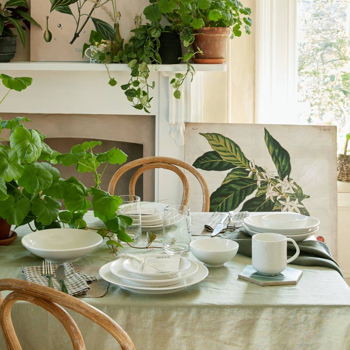 Denby - Vente Tasse à café - Grande tasse blanche sculptée Greenhouse
