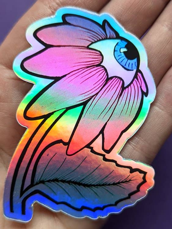 Fiore del bulbo oculare | Adesivo olografico per la vendita all'ingrosso da parte di Desiree Amber Moore