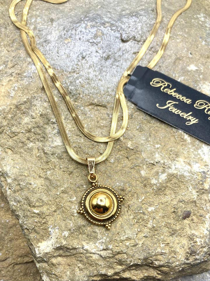 Double Strand Necklace with Pendant Charm Drop for wholesale by Rebecca Ray Jewelry