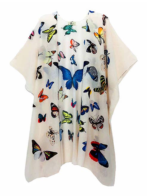 White White-Multi Butterfly Kimono for wholesale on Faire0