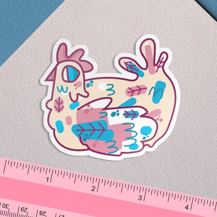 Crème Transgender Kip Sticker voor wholesale door Disgaybled Designs