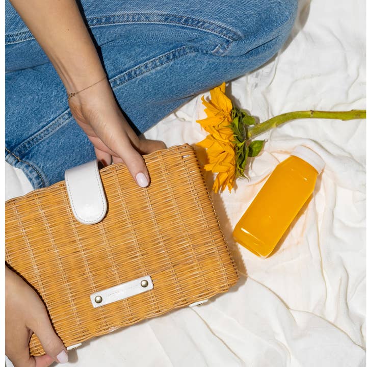 Modern Picnic - Vente Sac/boîte repas - Pochette à Collations en Osier – Pochette d'Été Isolée pour Femmes10