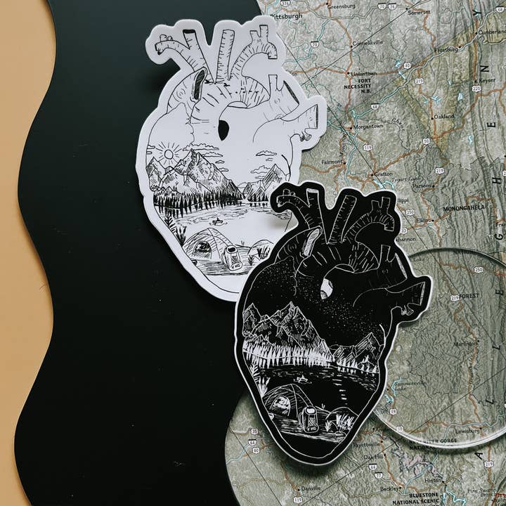 heart full of adventure // sticker for wholesale by Hippie’s Daughter