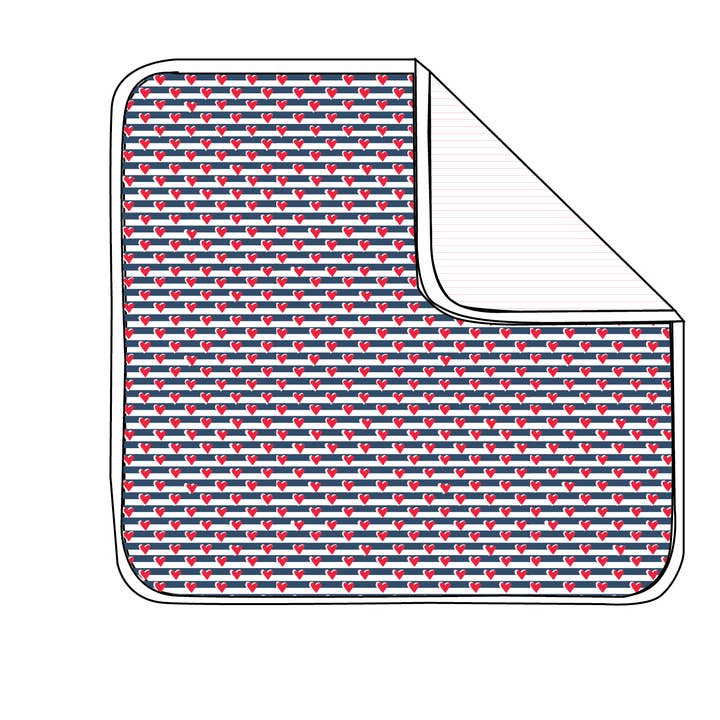 Sailor Hearts Navy Baby Blanket for wholesale by Joy Street
