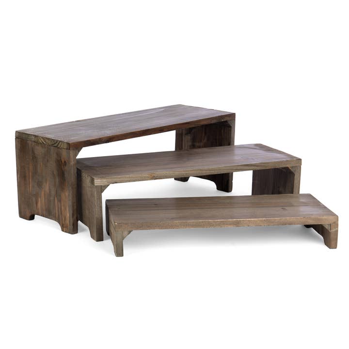 Willow Group - Wholesale Retailer Display Stand/Case - S/3 RECT WOOD DISPLAY RISERS