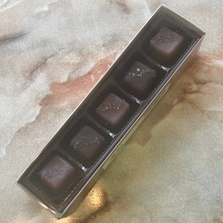 Assorted Salted Caramels 5 pc Box for wholesale by Sweet Mona's
