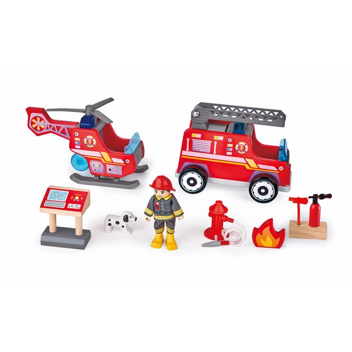 Hape Toys - Wholesale Doll - Kids - Hape Fire Station-Wooden Playset with Lights & Sounds for 3+