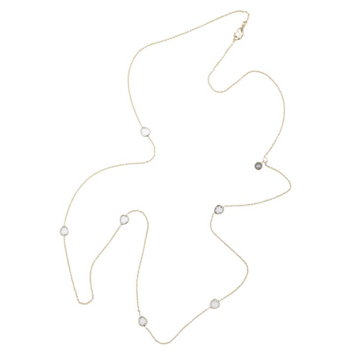 Limited Collection Gold Plated Necklace with Clear Quartz for wholesale by BOPS WHOLESALE