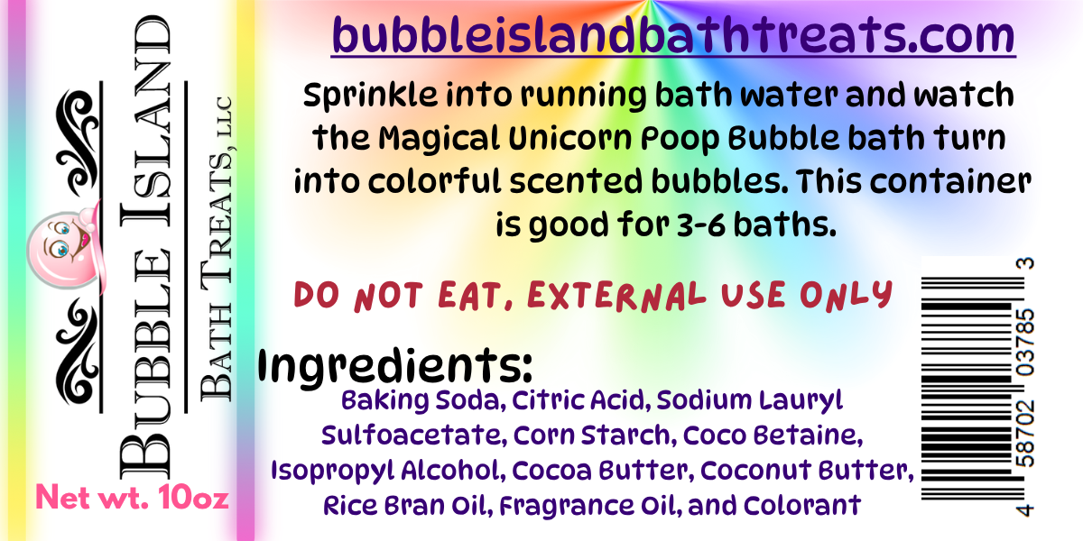 Bubble Island Bath Treats - Wholesale Bubble Bath - Fizzy Bubble Bath - "Magical Unicorn Poop"4