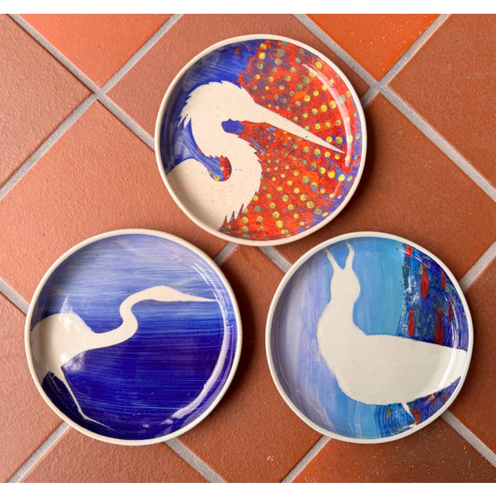 Round Plate 6.5" with Birds for wholesale by Sweet Air Studio