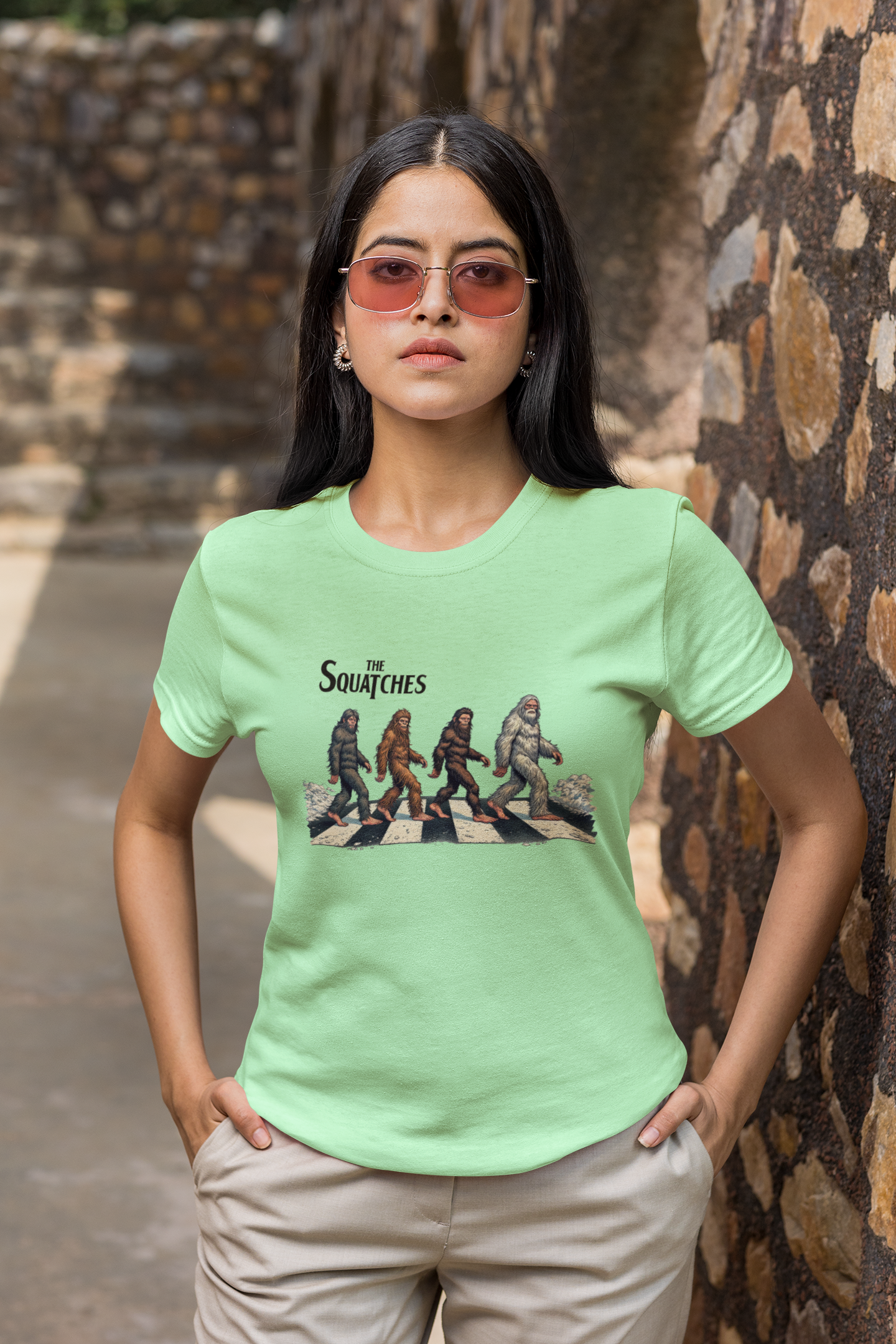 Squatchin’ Country - Wholesale T-Shirt (Graphic) - Men's - The Squatches tshirt (mint green or tan)3