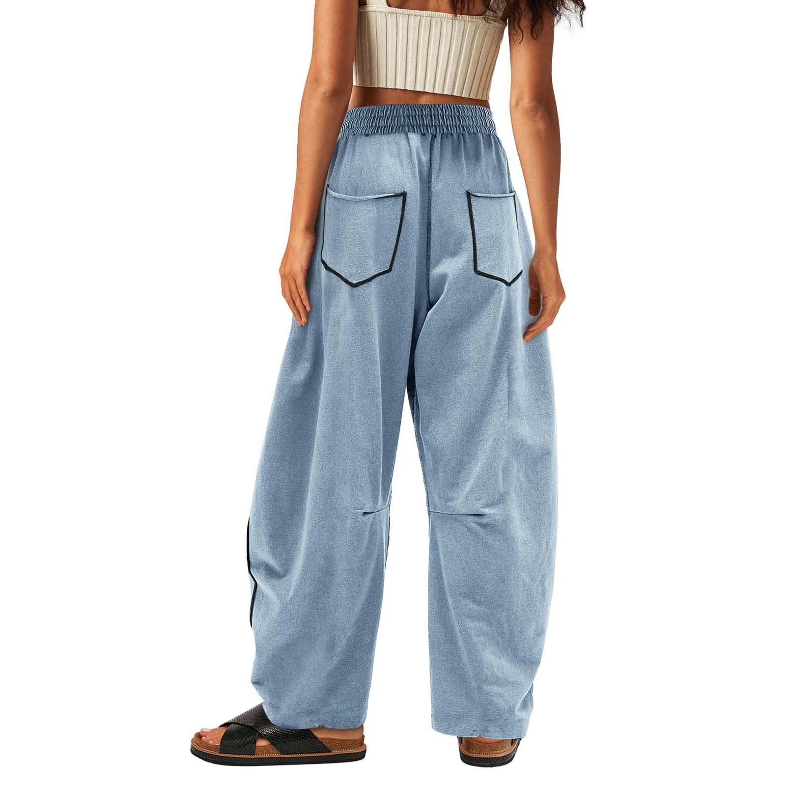 Dipped Shop - Wholesale Pants - Women's - Simple Drawstring Mid-Waist Causal Pants DP25F5477