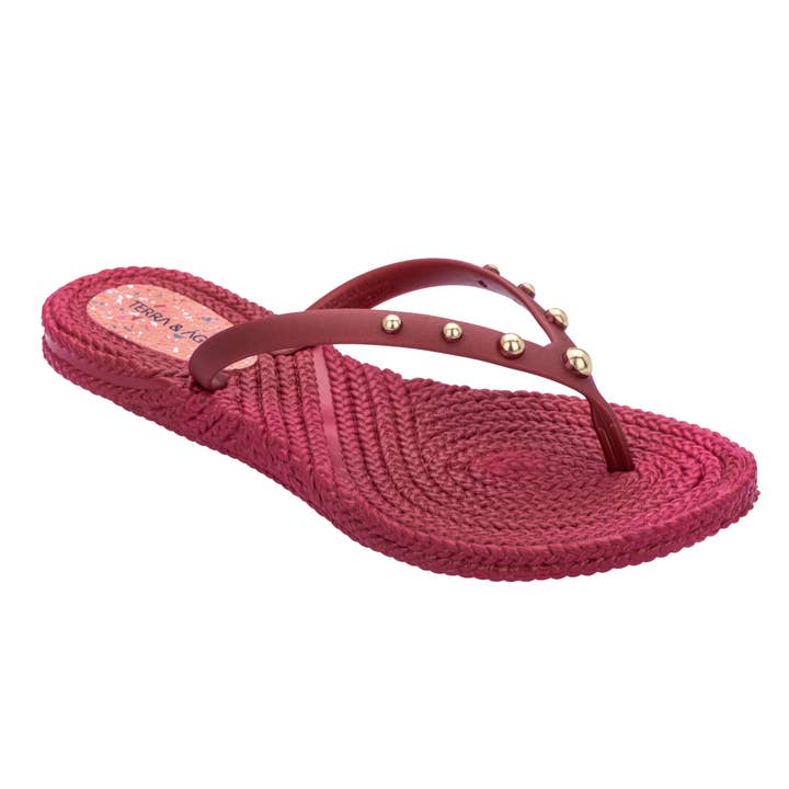 Comfy Vegan Women's flip flops, Raspberry, Made in Brazil for wholesale by Relax in Shoes
