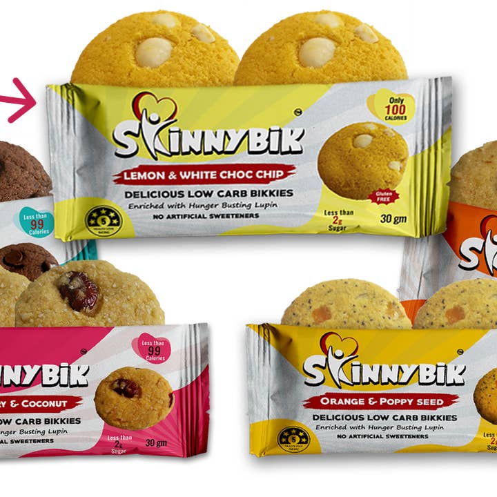 Skinnybik – wholesale Kakor – Skinnybik Blandade smaker - Bulk Pack - 50 x 2 förpackningar (30g)