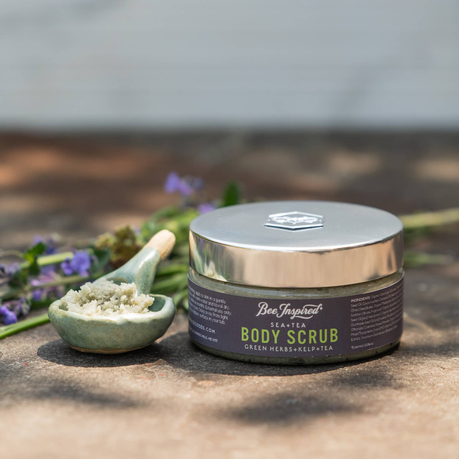 Bee Inspired - Wholesale Body Scrub/Exfoliant - Sea + Tea Body Scrub | 8oz Coastal Herbs Body Scrub11
