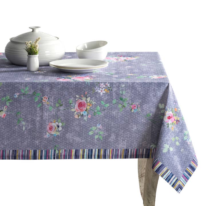 Maison d'Hermine - Wholesale Tablecloth - Sweet Rose Lavender - Country Garden 100% Cotton Tablecloth