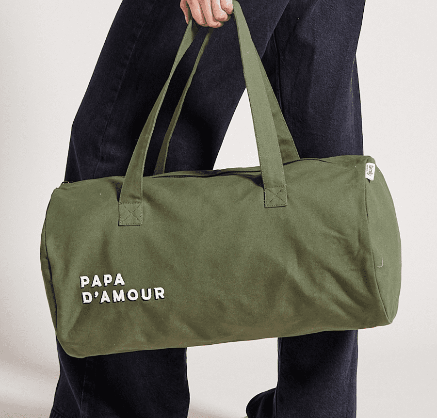 Family Impact Stories – wholesale Weekender bag – women's – Large embroidered bolster PAPA D'AMOUR olive1