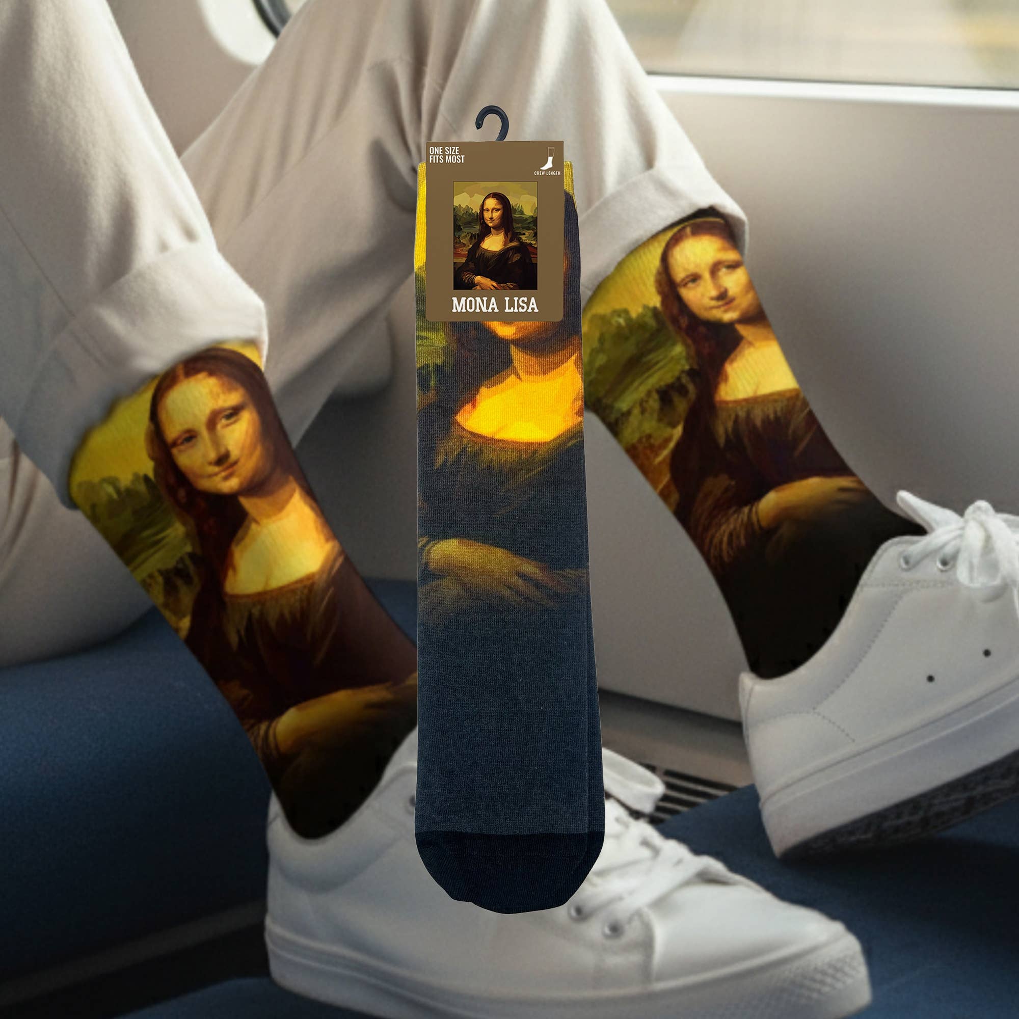 Extreme Fit Wholesale - Wholesale Socks - Unisex - Art-Inspired Crew Socks - Mona Lisa