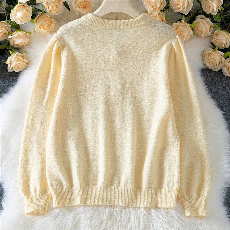 CREAMY Solid Crochet Lace Button Front Cardigan for wholesale on Faire5