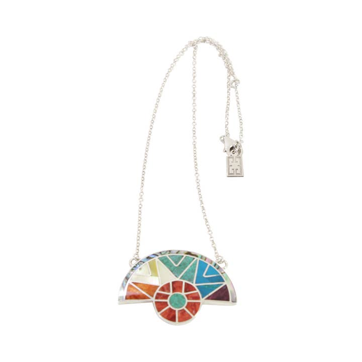 Sterling Silver Natural Stone "Tumi" Pendant/Necklace for wholesale by Evelyn Brooks