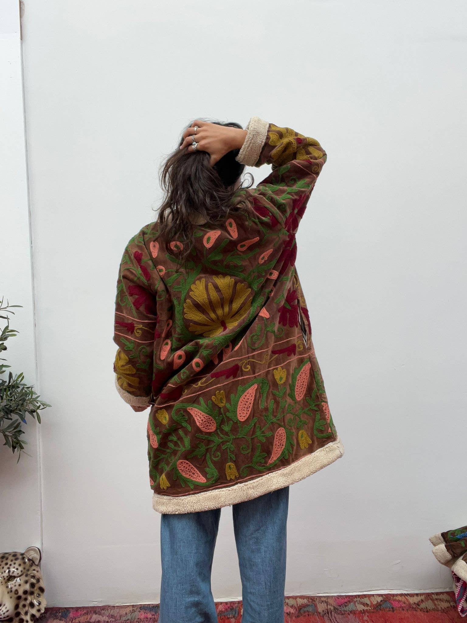 ToutVintage - Vente Manteau – femme - Manteau en velours teddy marron5