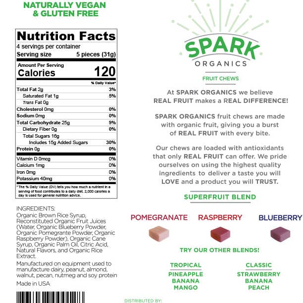 Spark Organics - Wholesale Fruit snacks - Spark Organics Variety Pack 6ct6