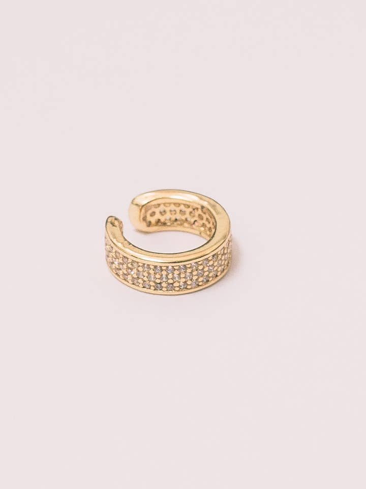 Noya Pavé Ear Cuff | 18k Gold Plating over .925 Silver | Cry for wholesale by Janna Conner