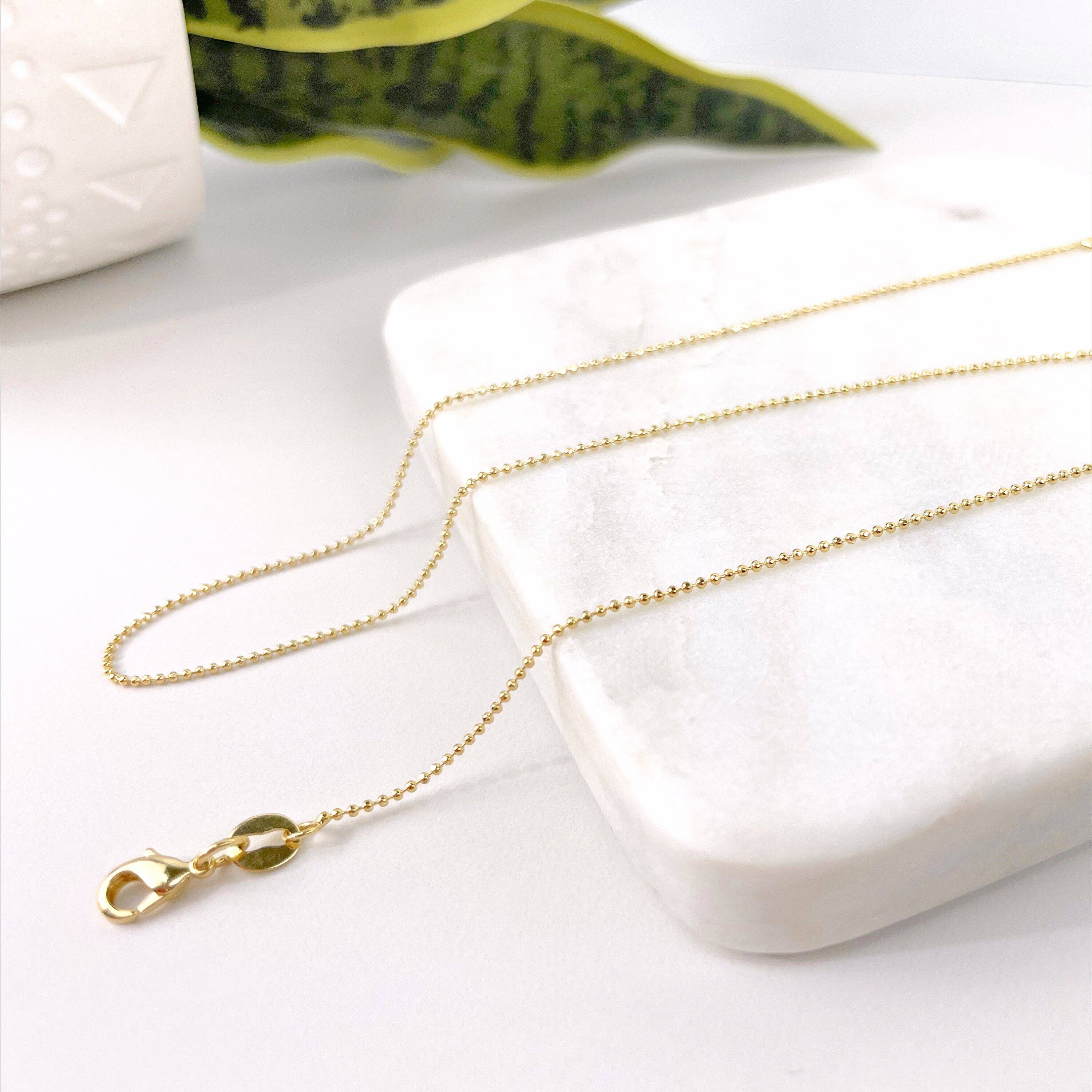 Luxus Accessories - Venta al por mayor Collares de cadenas y eslabones - Cadena de eslabones de bola con cuentas rellenas de oro1