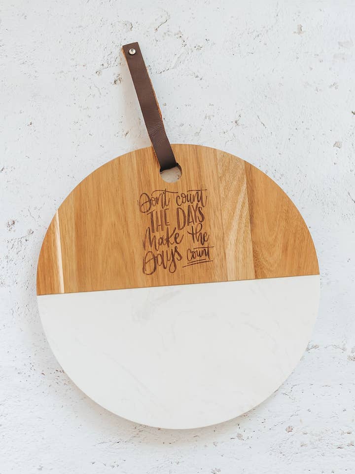 Don't Count the Days Marble Cheese Board for wholesale by Antea Amoroso Design