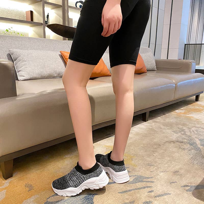 Calseosvic - Wholesale Lifestyle Sneakers - Women's - Women's Chunky Running Fashion Fly Knit Sport Sneakers Shoes2