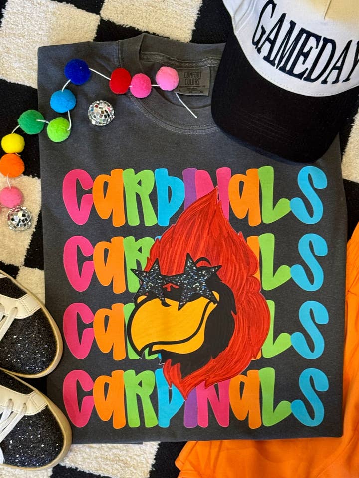 Cardinals Neon Mascot Tee for wholesale by P&PD Wholesale