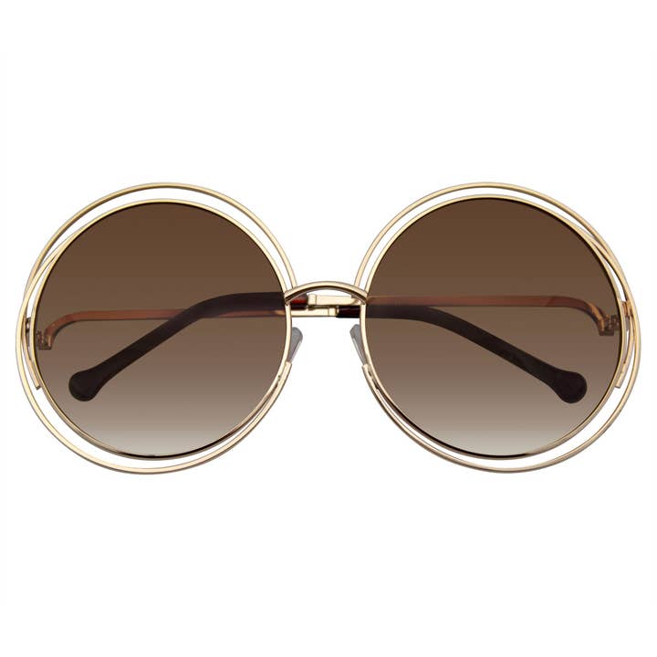 Emblem Eyewear - Wholesale Sunglasses - Women's - Round Sunglasses Double Wire Big Oversize Boho Circle Lens10