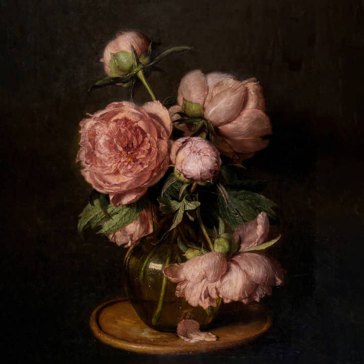 Pink Lemon Decor - Wholesale Kunstprint - Moody Peonies vintage kunstdruk1