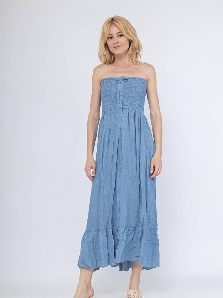 93127 DRESS LOLI IN LINEN for wholesale by LINEN & COTTON HOUSE