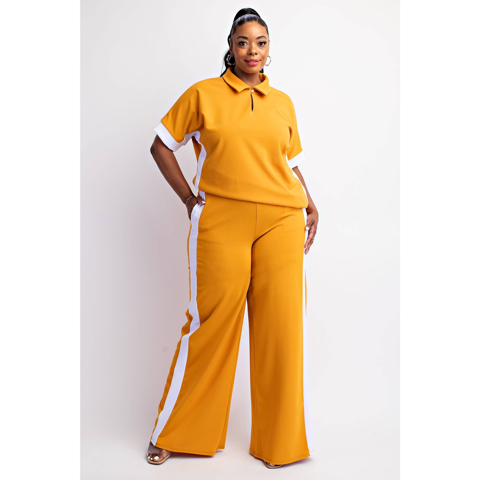 The Curve LA - Wholesale Pants - Women's - 74509-1cp  PLUS SIZE SIDE-STRIPED KNIT PANTS WITH POCKETS3