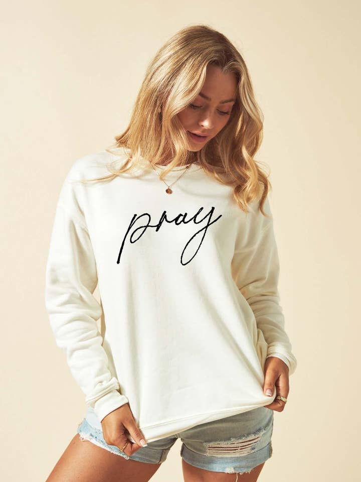 OAT COLLECTIVE - Wholesale Graphic Sweatshirt - Women's - PRAY Graphic Sweatshirt
