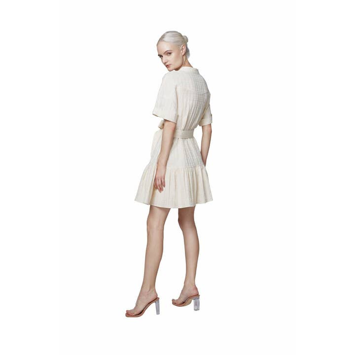 Robe courte ceinturée pied-de-poule pour la vente par HottieandLord