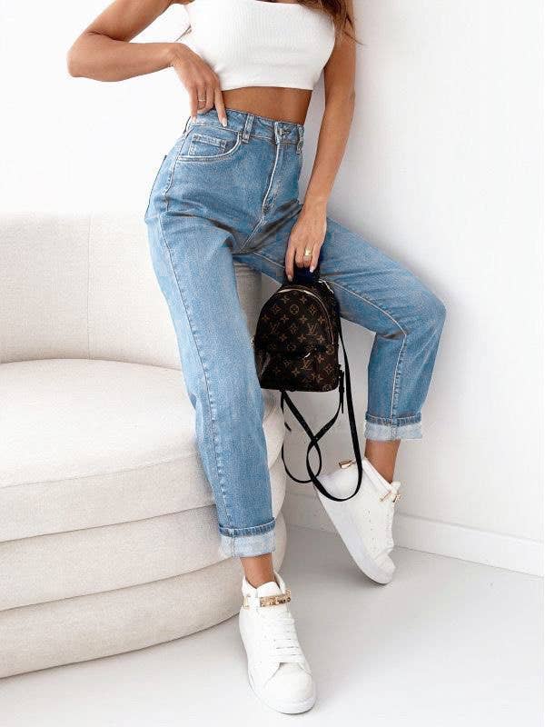 ESTEE BROWN - Wholesale Jeans - Women's - Women's Mom Fit Stretch Jeans