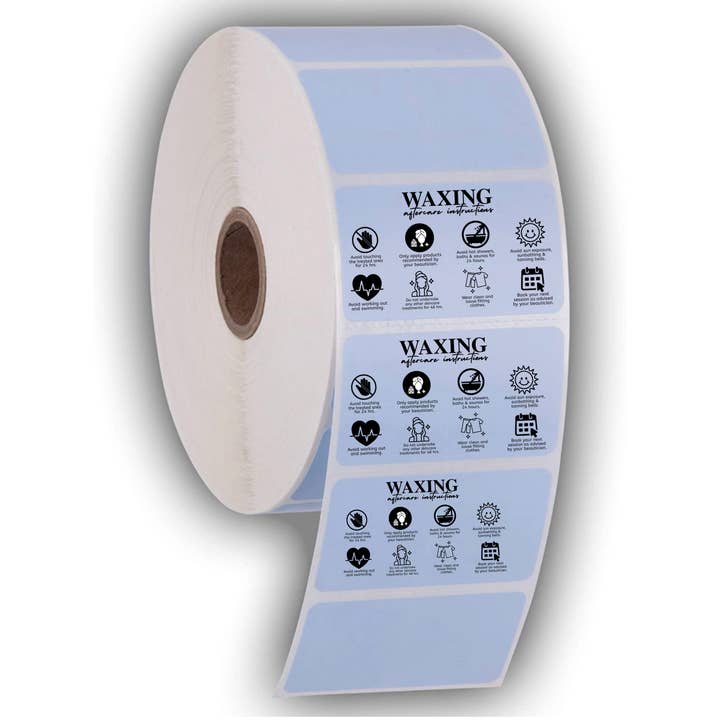 Unknown Designs - Wholesale Sticker - 500 "Waxing aftercare instructions"  label stickers 2