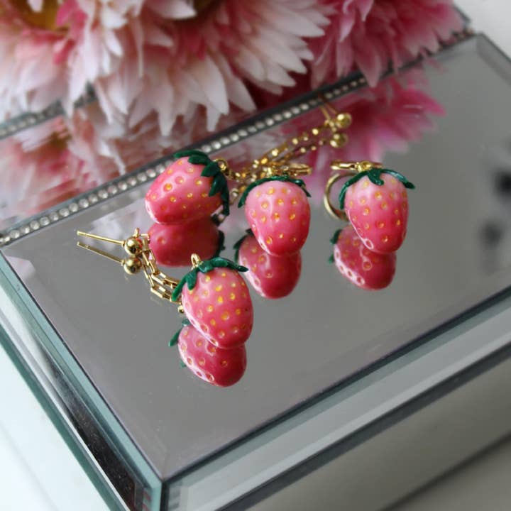 Studio Niani - Wholesale Dangle Earrings - Strawberry Earrings, Dangle Earrings, Valentine's Day Gift2