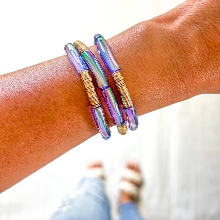 Savvy Bling - Wholesale Beaded Bracelet - Metallic Tube Bracelets91