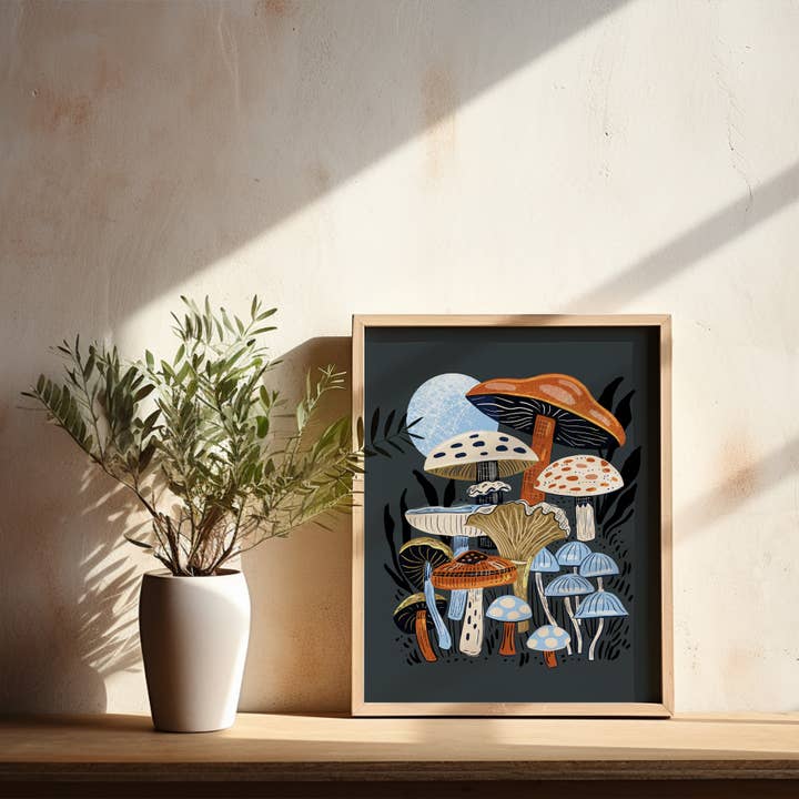 Tara Reed - Wholesale Art Print - "Mushrooms & Moonlight" - 8" x 10" Giclée Art Print1